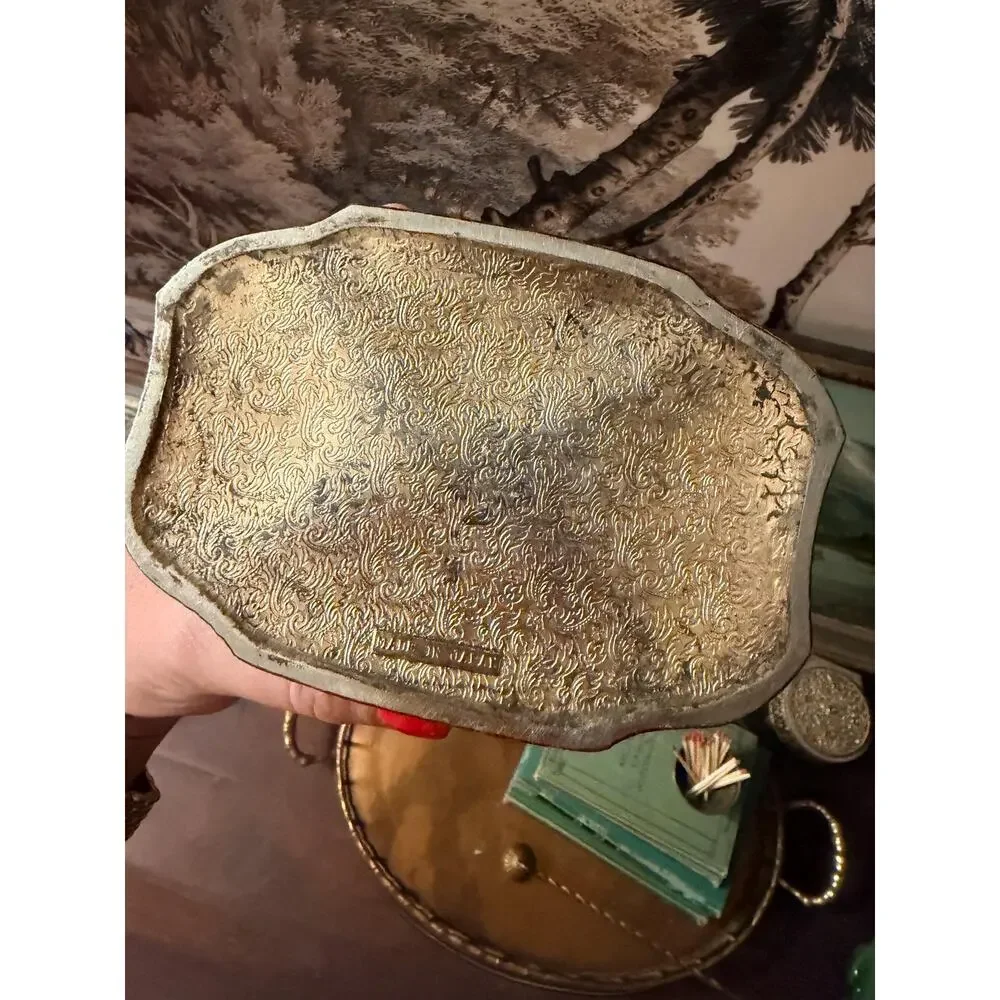 Vintage Embossed Jewelry Casket, Vintage Ornate Silver Jewelry Box
